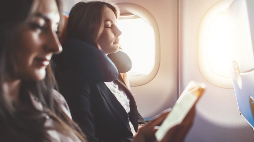 Ouvindo musica no avião