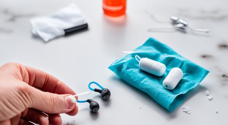 Limpando fone de ouvido